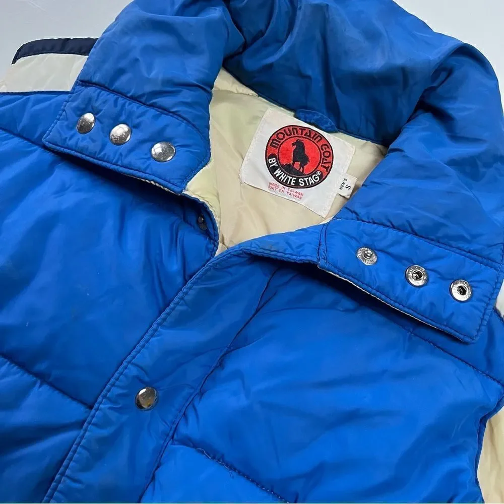Men’s Vintage 1970s Cobalt Blue Kelso Down Puffer Vest
